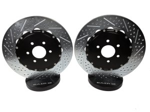 Cadillac CTS-V Brake Rotors (2) - Rear - Baer Brakes - Eradispeed+ Rear SDZ 2-Piece Performance, Slot & Drilled - `04-`07